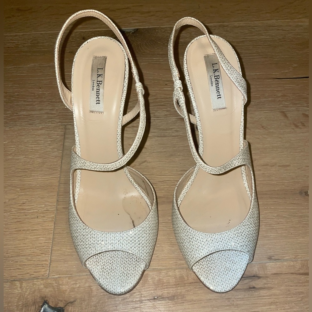 L.K. Bennett London “Palma” Mid Heels Sandal 👡